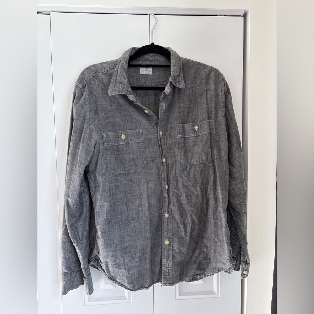 J.Crew Chambray Cotton Shirt in Gray